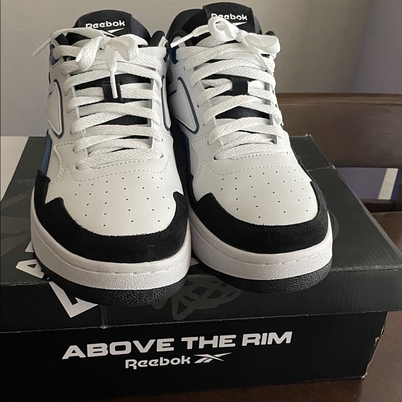 Reebok Other - Reebok White, Black & Blue Classic Low-Top Sneakers